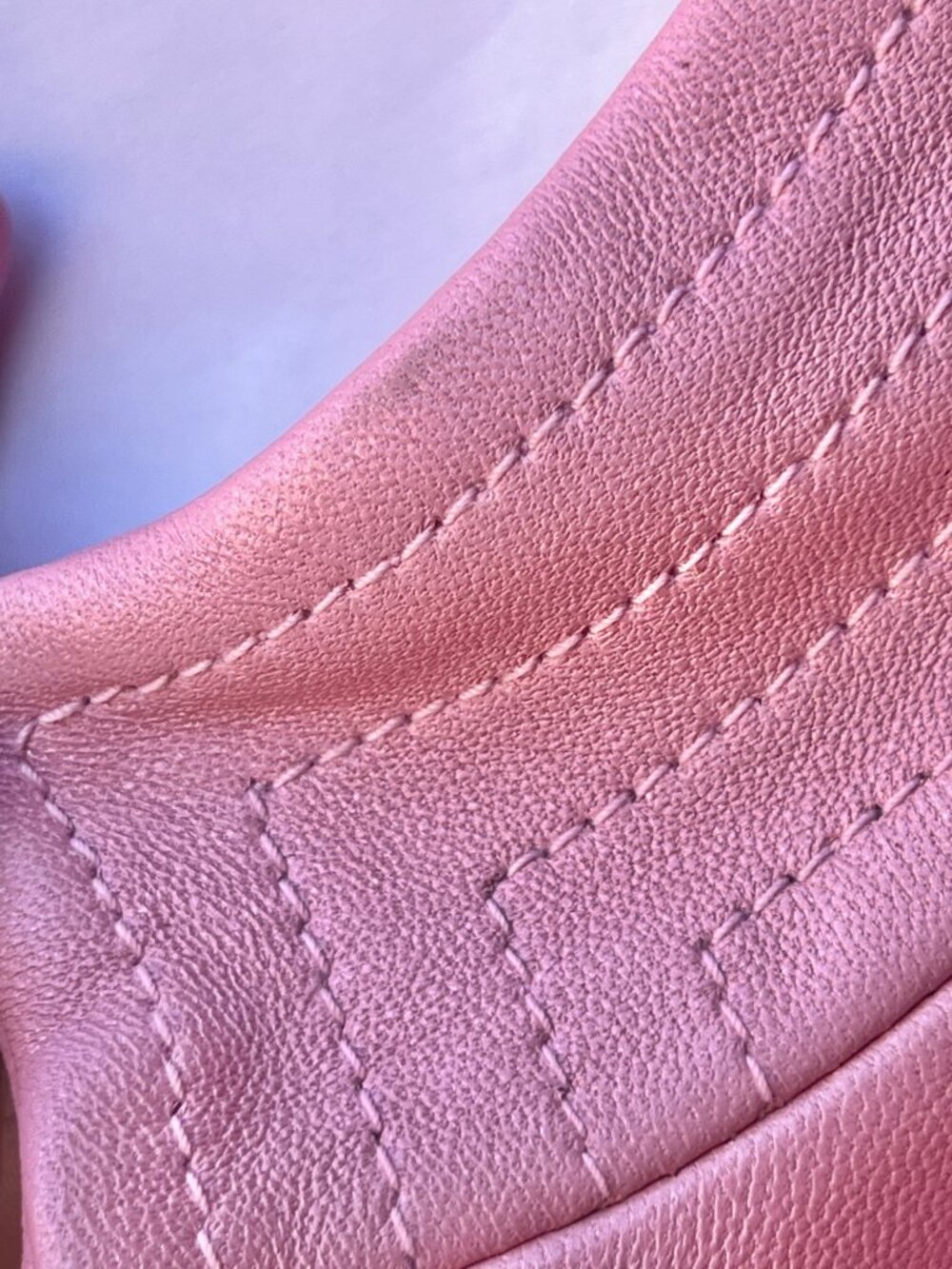 St. John Sport By Marie Gray Pink Leather Jacket Size L With Full Zip Front & Po - Picture 13 of 16